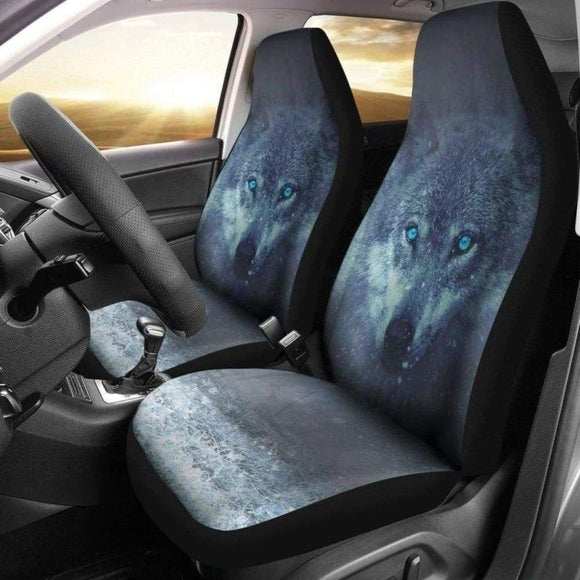 Blue Eyes Wolf Car Seat Covers 150702 - YourCarButBetter