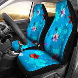 Blue Flowers Car Seat Covers 153908 - YourCarButBetter