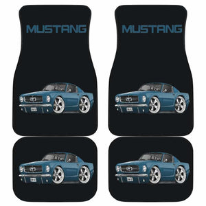 Blue Ford Mustang Fastback Muscle Car Art Floor Mats Set Of 4 160830 - YourCarButBetter