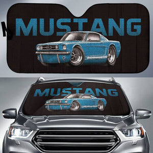 Blue Ford Mustang Fastback Muscle Car Auto Sun Shades 210801 - YourCarButBetter