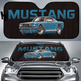 Blue Ford Mustang Fastback Muscle Car Auto Sun Shades 210801 - YourCarButBetter