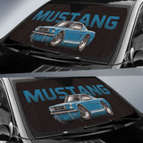 Blue Ford Mustang Fastback Muscle Car Auto Sun Shades 210801 - YourCarButBetter