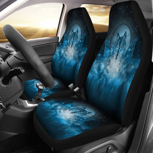 Blue Galaxy Wolf Native Car Seat Covers 093223 - YourCarButBetter