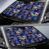 Blue Japanese Pattern Cloud Wave Flower Car Auto Sun Shades 094201 - YourCarButBetter