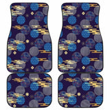 Blue Japanese Pattern Cloud Wave Flower Front And Back Car Mats 094201 - YourCarButBetter