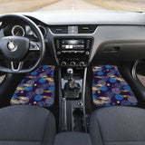 Blue Japanese Pattern Cloud Wave Flower Front And Back Car Mats 094201 - YourCarButBetter