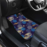 Blue Japanese Pattern Cloud Wave Flower Front And Back Car Mats 094201 - YourCarButBetter