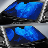 Blue Jellyfish Underwater 4K Car Sun Shade 182102 - YourCarButBetter