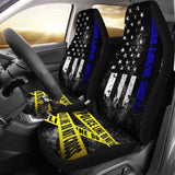 Blue Line Police Car Seat Covers Set Of 2 153908 - YourCarButBetter