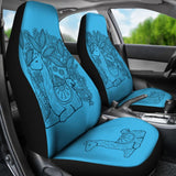 Blue Llama Pattern On Boho Flower Background Car Seat Covers 212403 - YourCarButBetter
