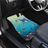 Blue Marlin Under The Sea Cartoon Fishing Car Floor Mats 182417 - YourCarButBetter