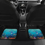 Blue Marlin Under The Sea Cartoon Fishing Car Floor Mats 182417 - YourCarButBetter