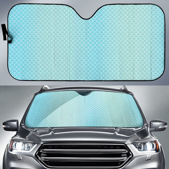 Blue Mermaid Scales Fish Scales Underwater Car Auto Sun Shades 212001 - YourCarButBetter