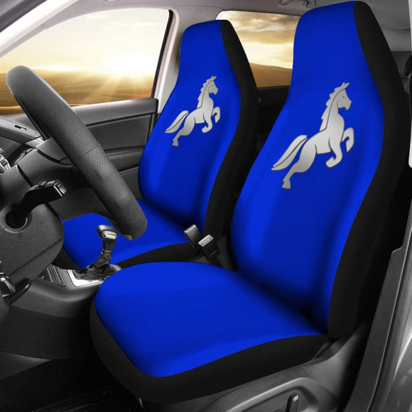 Blue Mustang Horse Silhouette Car Seat Covers Custom 2 210701 - YourCarButBetter