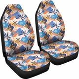 Blue Orange And Yellow Palm Trees Pattern Car Seat Covers 153908 - YourCarButBetter