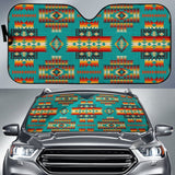 Blue Pattern Native Auto Sun Shades 093223 - YourCarButBetter