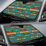 Blue Pattern Native Auto Sun Shades 093223 - YourCarButBetter