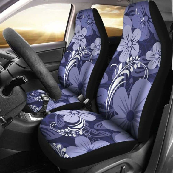 Blue & Purple Aloha Flowers Car Seat Covers 153908 - YourCarButBetter