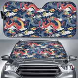 Blue Red Dragon Cloud Pattern Car Auto Sun Shades 172609 - YourCarButBetter
