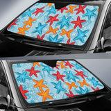 Blue Red Orange Starfish Pattern Car Auto Sun Shades 460402 - YourCarButBetter