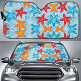 Blue Red Orange Starfish Pattern Car Auto Sun Shades 460402 - YourCarButBetter