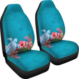 Blue Sea Tribal Turtle Hibiscus Plumeria Flowers Car Seat 101819 - YourCarButBetter