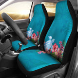 Blue Sea Tribal Turtle Hibiscus Plumeria Flowers Car Seat 101819 - YourCarButBetter