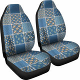 Blue Shabby Chic Patchwork Style Car Seat Covers 153908 - YourCarButBetter