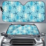 Blue Starfish Coral Reef Pattern Car Auto Sun Shades 460402 - YourCarButBetter