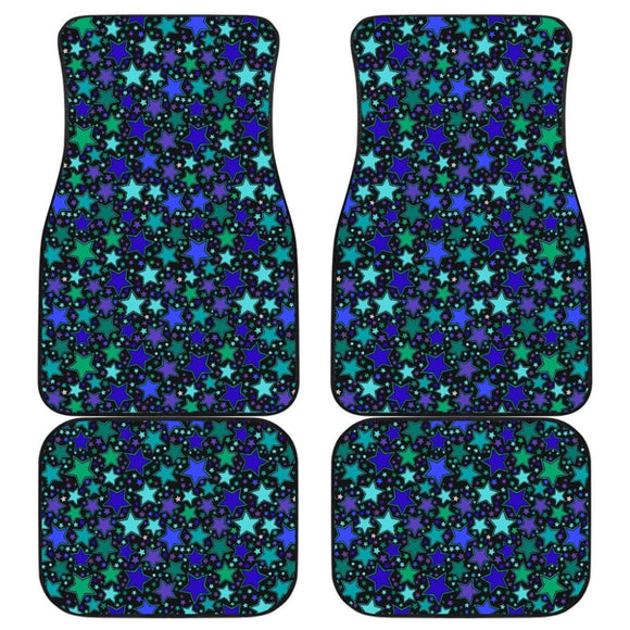 Blue Stars Front And Back Car Mats 101819 - YourCarButBetter