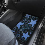 Blue Stars On Black Front And Back Car Mats 101819 - YourCarButBetter