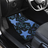 Blue Stars On Black Front And Back Car Mats 101819 - YourCarButBetter