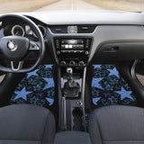 Blue Stars On Black Front And Back Car Mats 101819 - YourCarButBetter