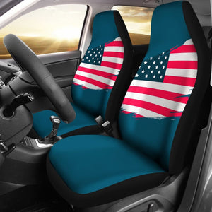 Blue Stars Stripes American Flag Car Seat Covers 211206 - YourCarButBetter