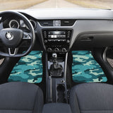 Blue Teal Camouflage Car Floor Mats 210807 - YourCarButBetter