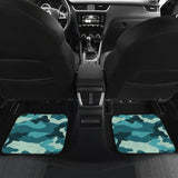 Blue Teal Camouflage Car Floor Mats 210807 - YourCarButBetter