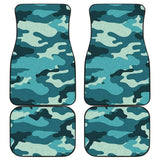 Blue Teal Camouflage Car Floor Mats 210807 - YourCarButBetter