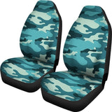 Blue Teal Camouflage Car Seat Covers 210807 - YourCarButBetter