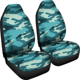 Blue Teal Camouflage Car Seat Covers 210807 - YourCarButBetter