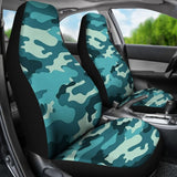 Blue Teal Camouflage Car Seat Covers 210807 - YourCarButBetter