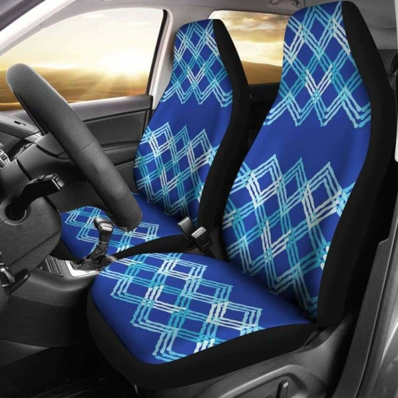 Blue Teal White Car Seat Covers 105905 - YourCarButBetter