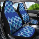 Blue Teal White Car Seat Covers 105905 - YourCarButBetter