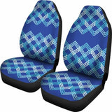Blue Teal White Car Seat Covers 105905 - YourCarButBetter