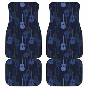 Blue Theme Guitar Pattern Front And Back Car Mats 221205 - YourCarButBetter