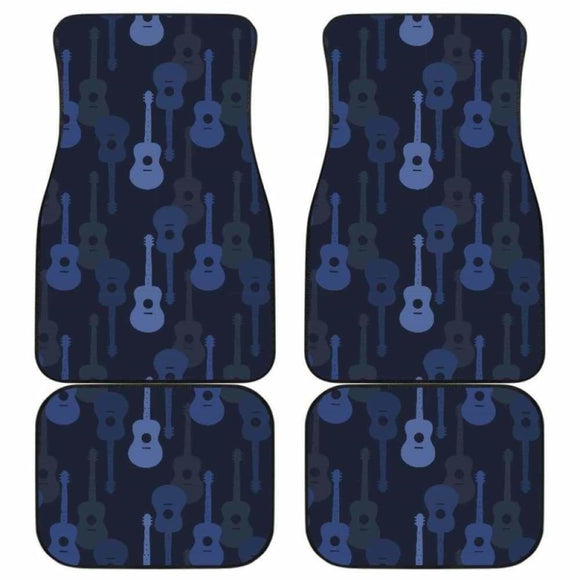 Blue Theme Guitar Pattern Front And Back Car Mats 221205 - YourCarButBetter