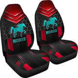 Blue Walking Horse Emblem Car Seat Covers 210503 - YourCarButBetter