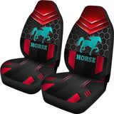 Blue Walking Horse Emblem Car Seat Covers 210503 - YourCarButBetter