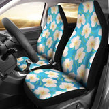 Blue Water With Plumeria Hawaiian Flower Pattern Island Car Seat Covers 105905 - YourCarButBetter
