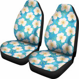 Blue Water With Plumeria Hawaiian Flower Pattern Island Car Seat Covers 105905 - YourCarButBetter