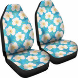 Blue Water With Plumeria Hawaiian Flower Pattern Island Car Seat Covers 105905 - YourCarButBetter